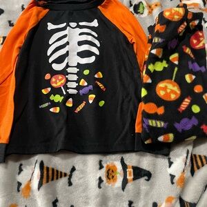 Kids Skeleton Costume - Black and Orange